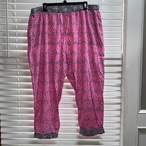 Sundance Cotton Linen Pink Print Pajama Bottoms